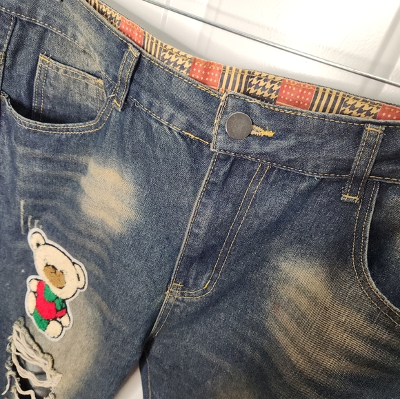 Men's UnNamed Brand Patch Jeans  Size 36 - Picture 6 of 7